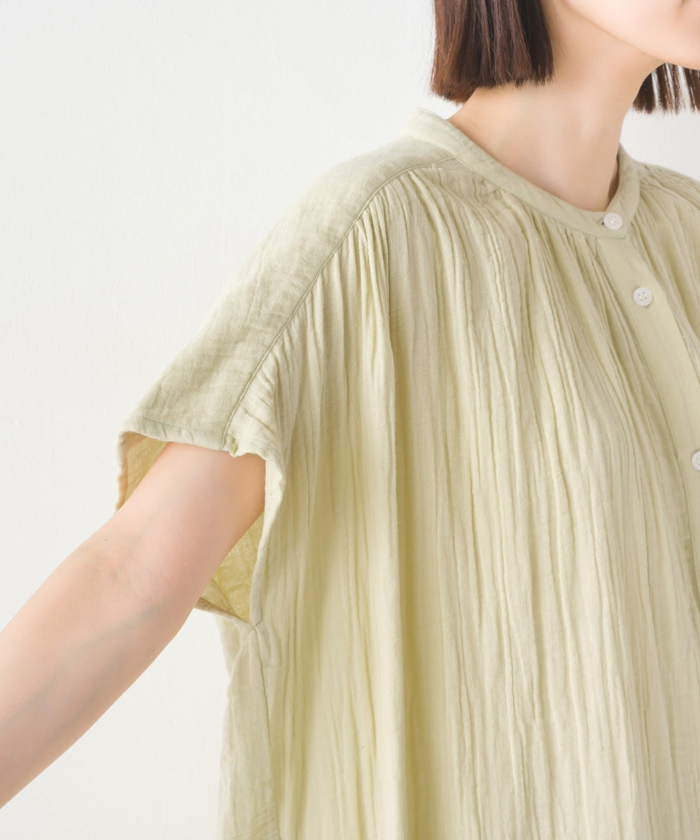 【OMNES】ダブルガーゼフレンチスリーブロングシャツ【1524-4201】