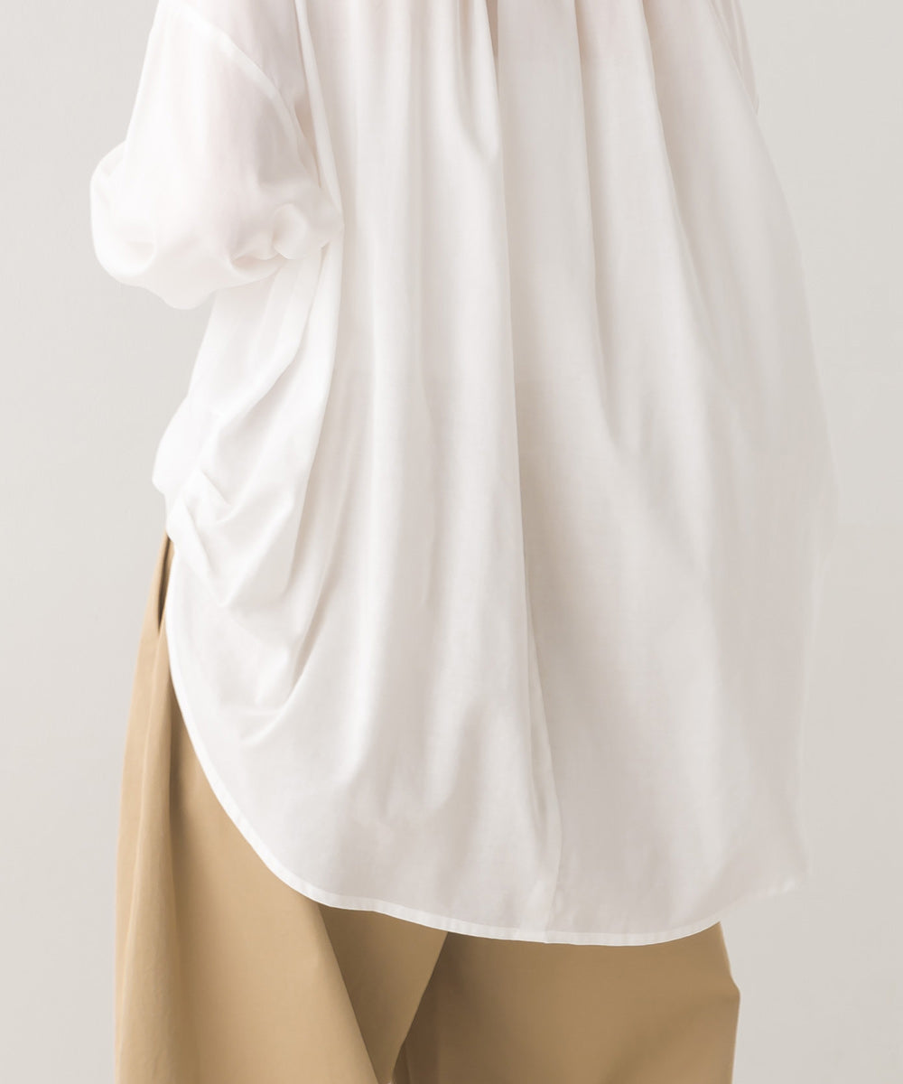 【OMNES】綿レーヨン後ろタックコクーンシャツ【1524-4213】