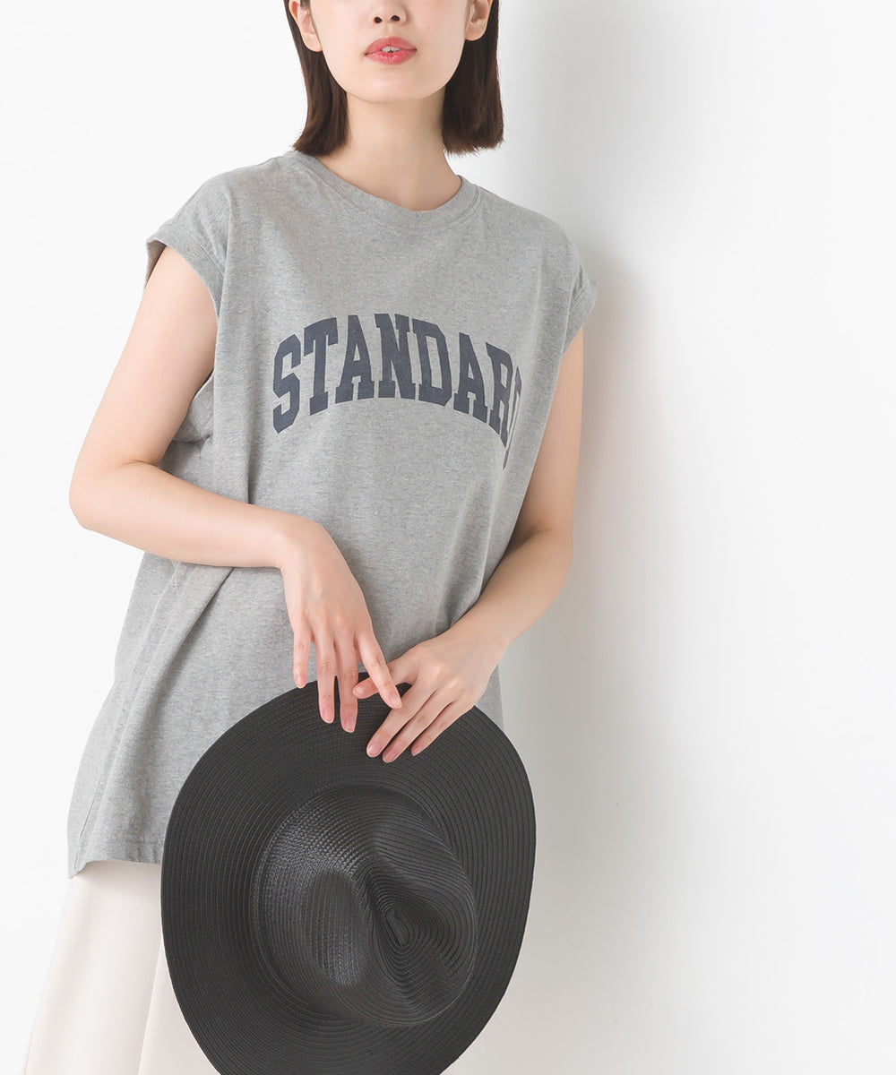 【OMNES】バイオポリウォッシュノースリーブプリントTシャツ【1524-5515】