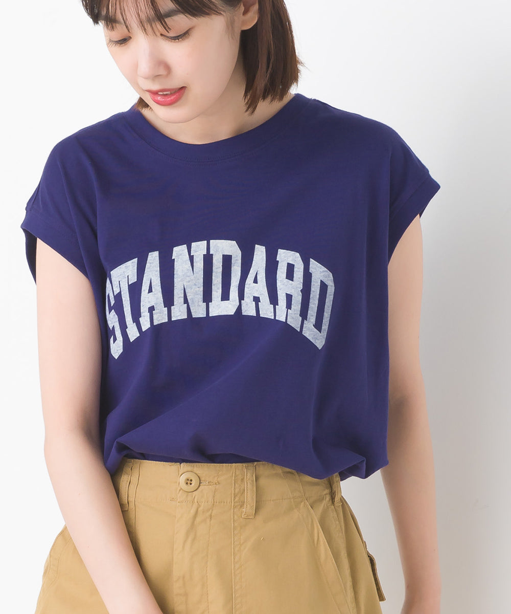 【OMNES】バイオポリウォッシュノースリーブプリントTシャツ【1524-5515】