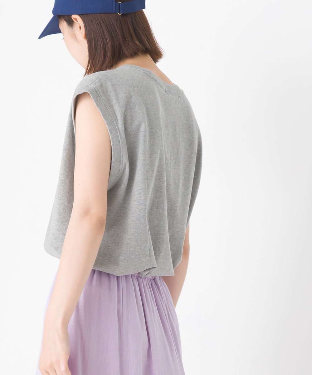 【OMNES】バイオポリウォッシュノースリーブプリントTシャツ【1524-5515】