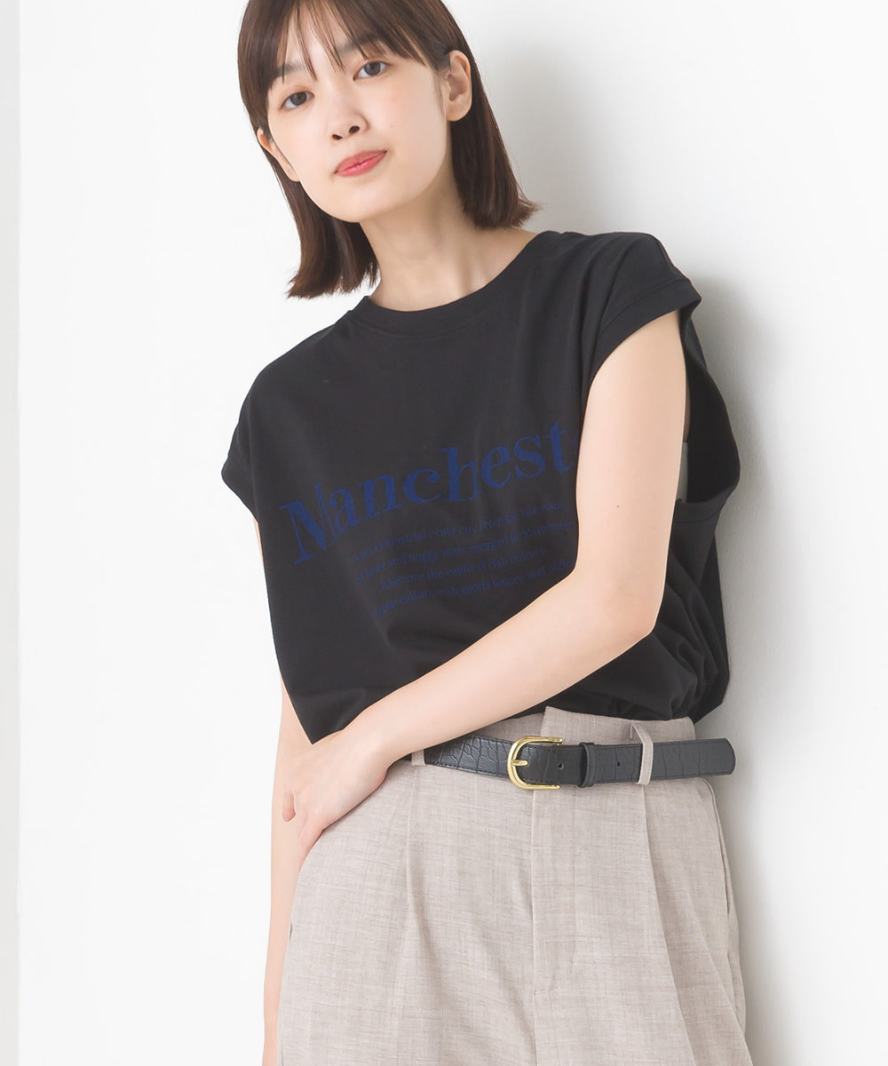 【OMNES】バイオポリウォッシュノースリーブプリントTシャツ【1524-5515】