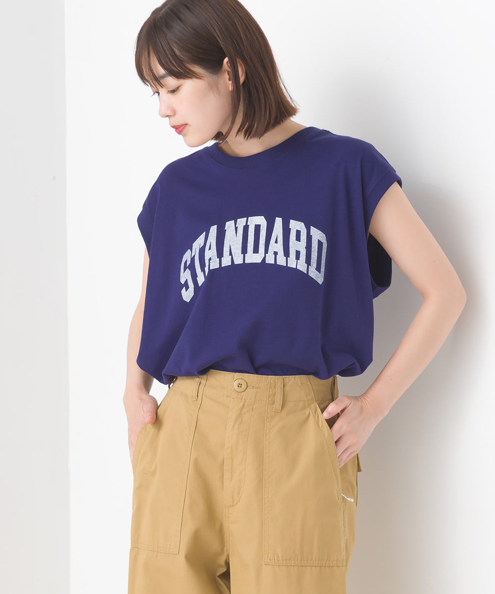 【OMNES】バイオポリウォッシュノースリーブプリントTシャツ【1524-5515】