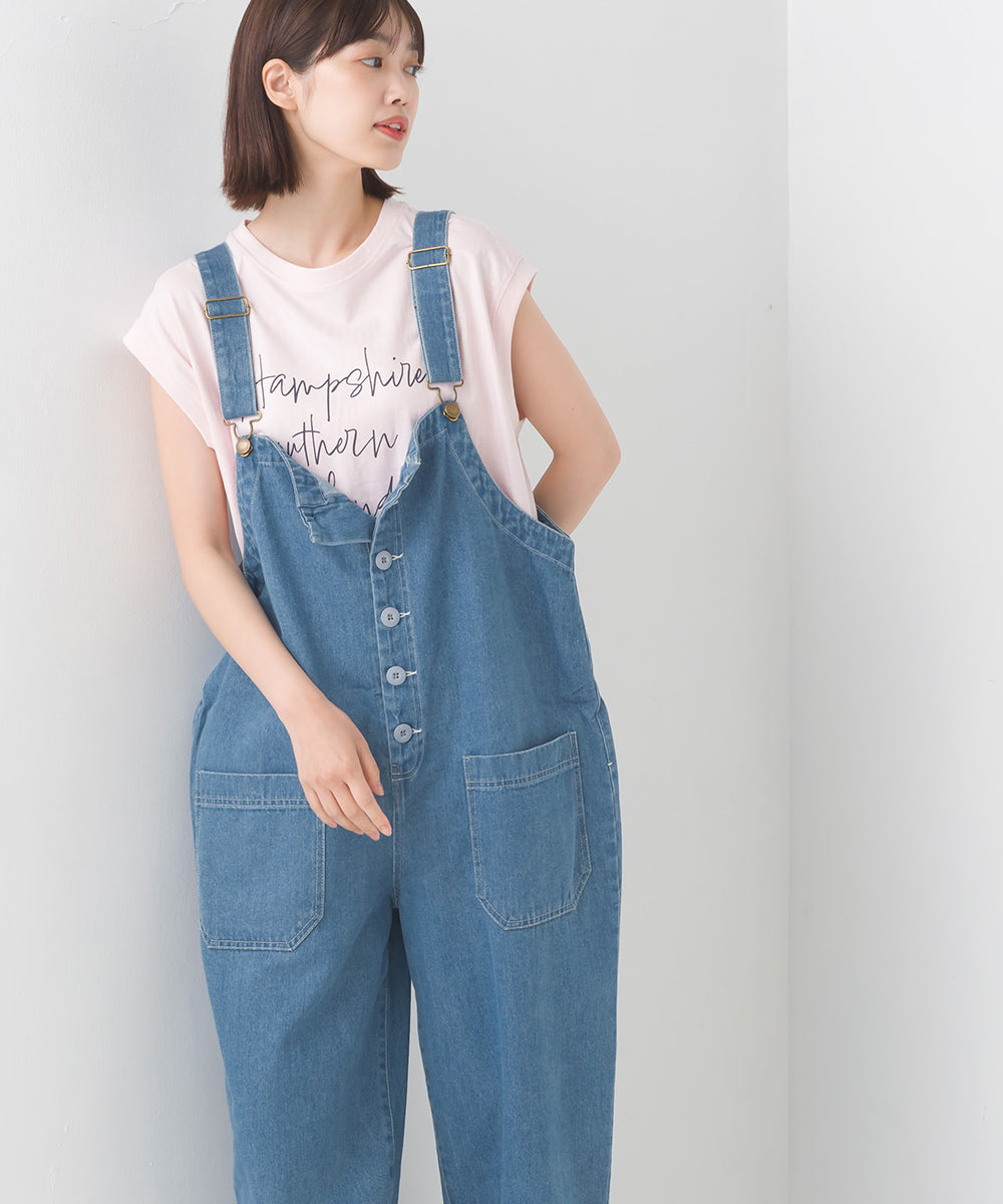 【OMNES】バイオポリウォッシュノースリーブプリントTシャツ【1524-5515】