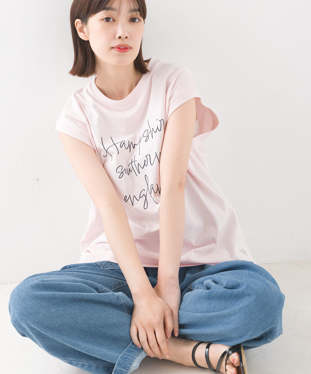 【OMNES】バイオポリウォッシュノースリーブプリントTシャツ【1524-5515】