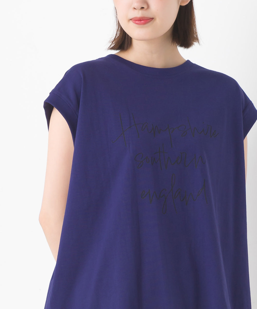 【OMNES】バイオポリウォッシュノースリーブプリントTシャツ【1524-5515】