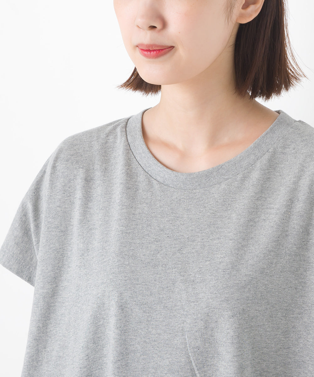 【OMNES】バイオポリウォッシュバックフリルプルオーバーTシャツ【1524-5518】