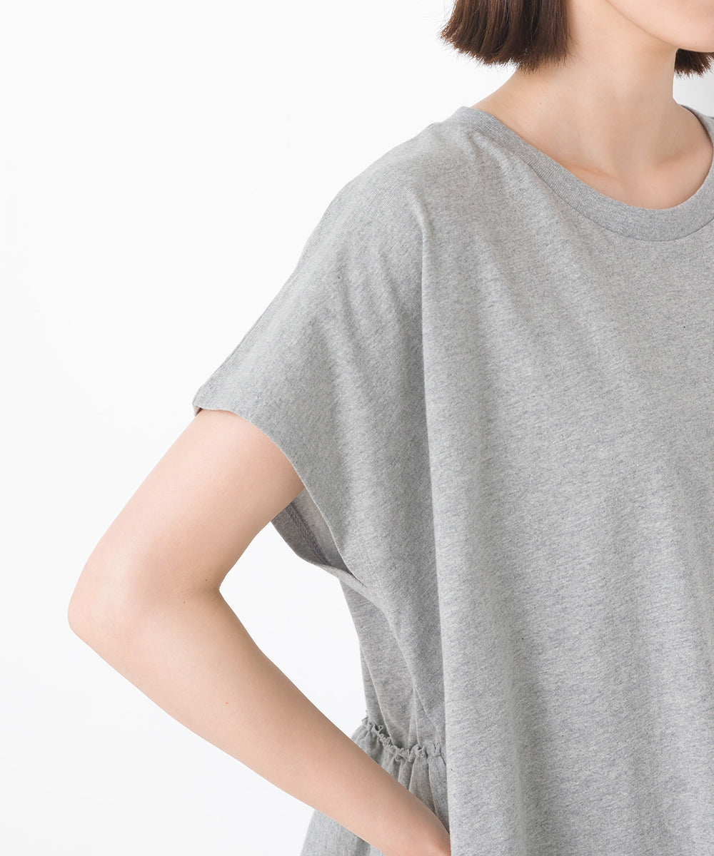 【OMNES】バイオポリウォッシュバックフリルプルオーバーTシャツ【1524-5518】