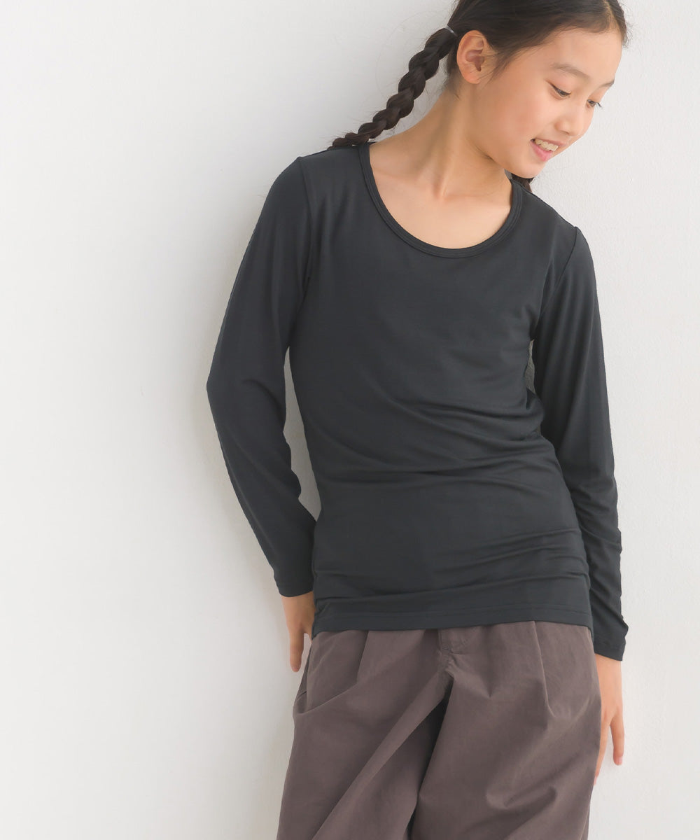 【OMNES】キッズ シルクタッチ長袖Tシャツ【1524-5520】