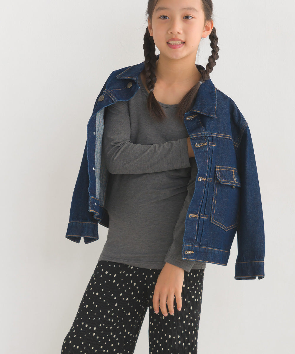 【OMNES】キッズ シルクタッチ長袖Tシャツ【1524-5520】