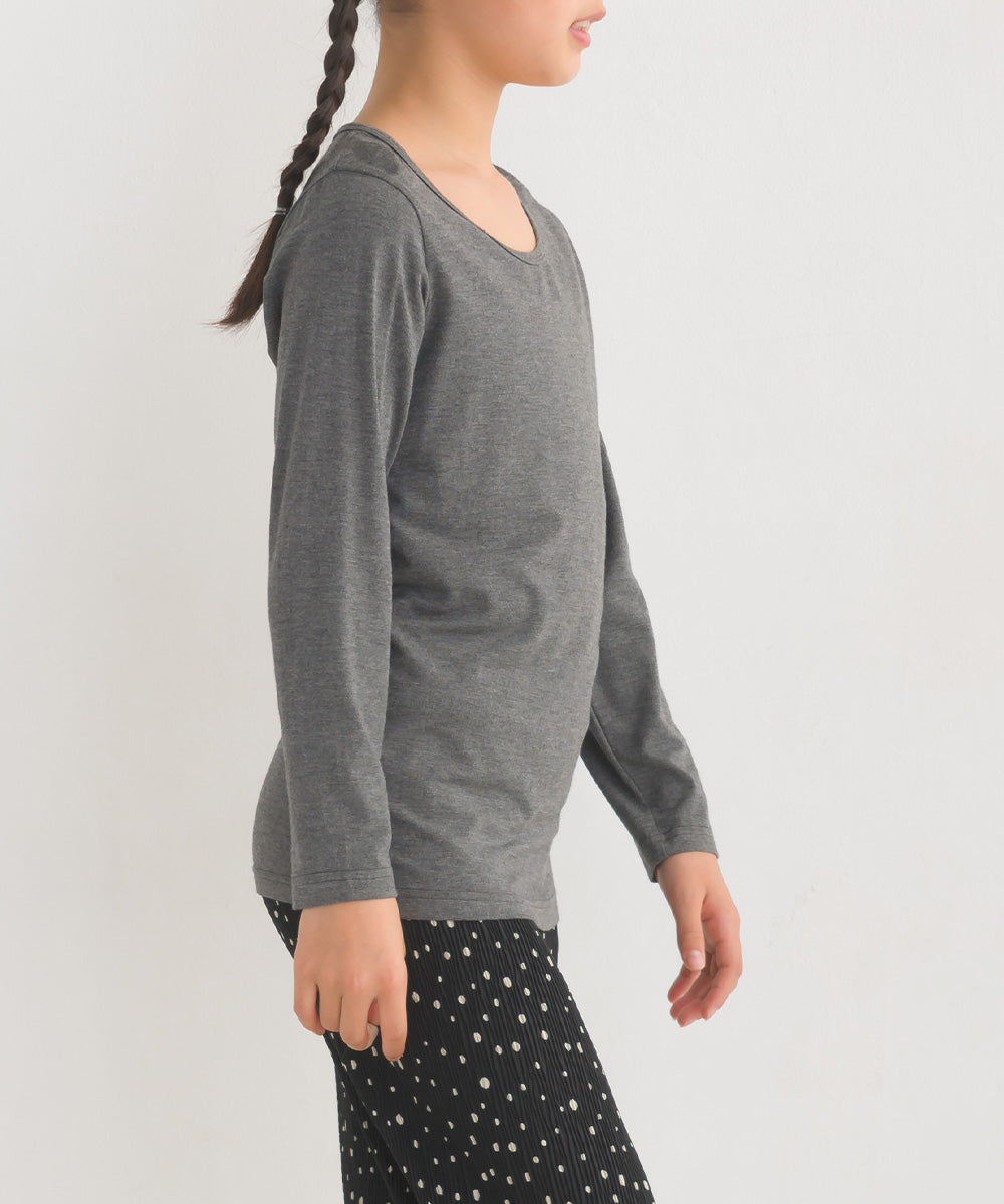 【OMNES】キッズ シルクタッチ長袖Tシャツ【1524-5520】
