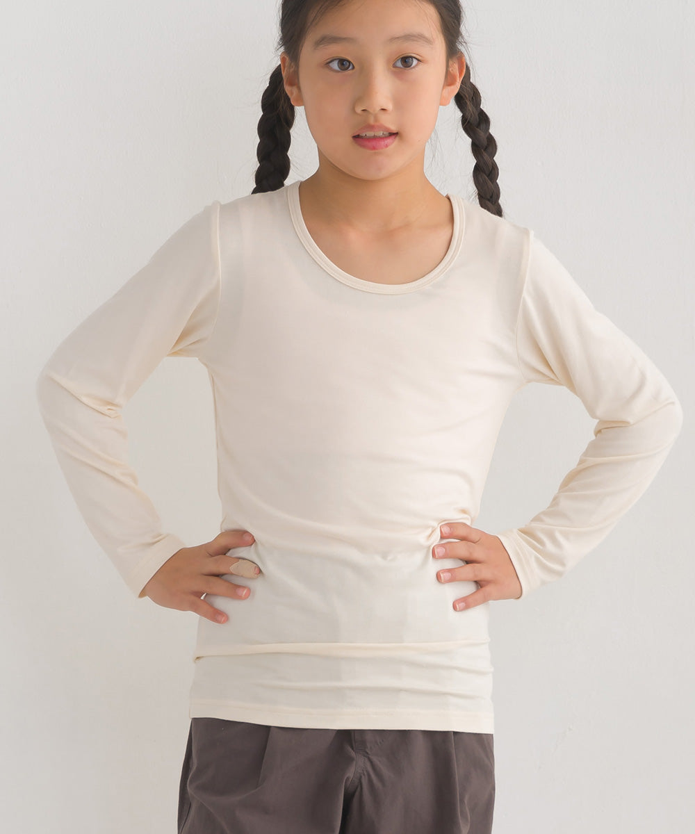 【OMNES】キッズ シルクタッチ長袖Tシャツ【1524-5520】