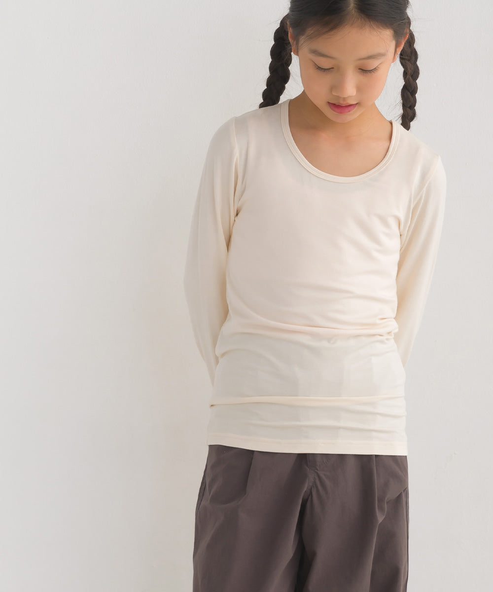 【OMNES】キッズ シルクタッチ長袖Tシャツ【1524-5520】