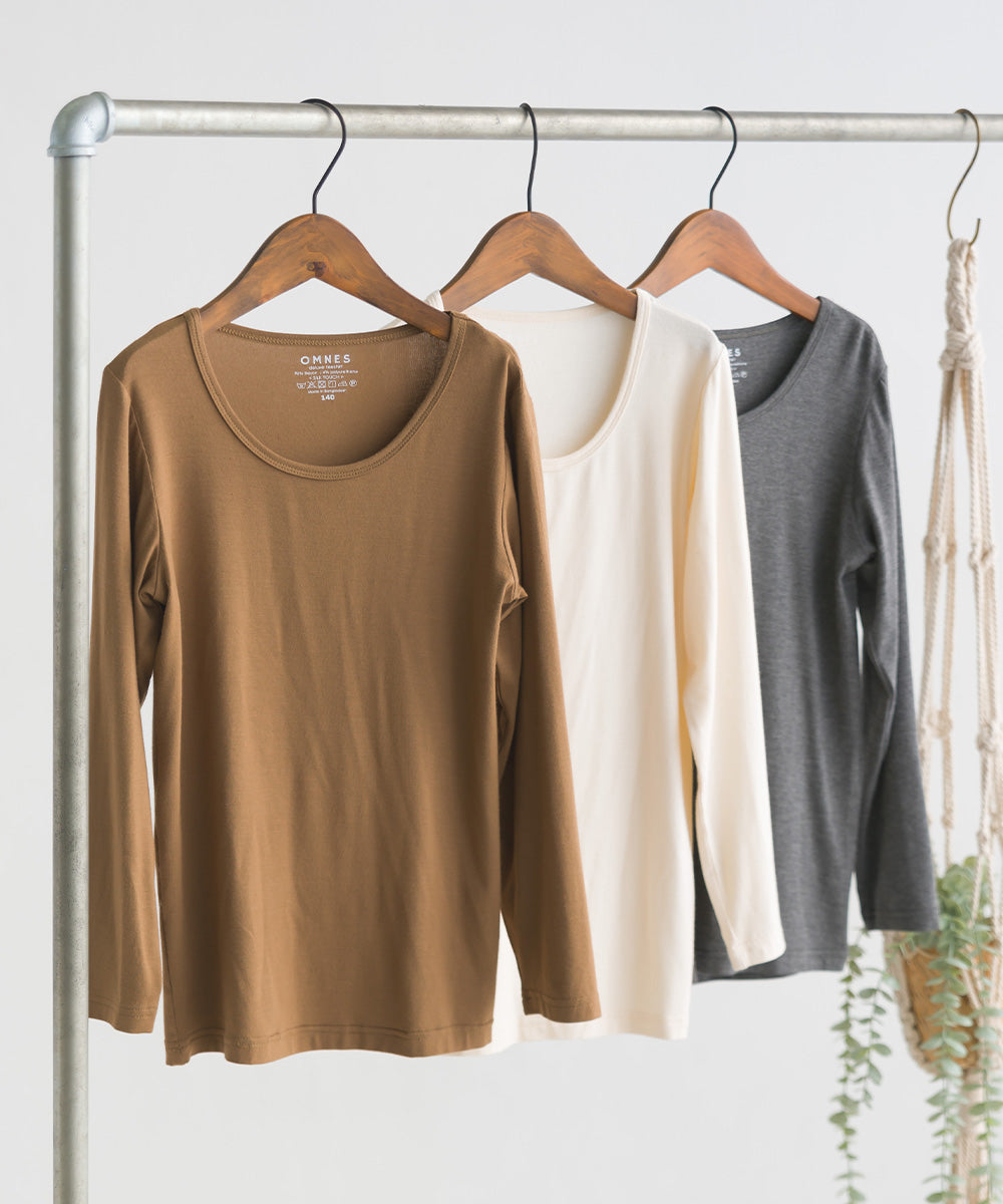 【OMNES】キッズ シルクタッチ長袖Tシャツ【1524-5520】