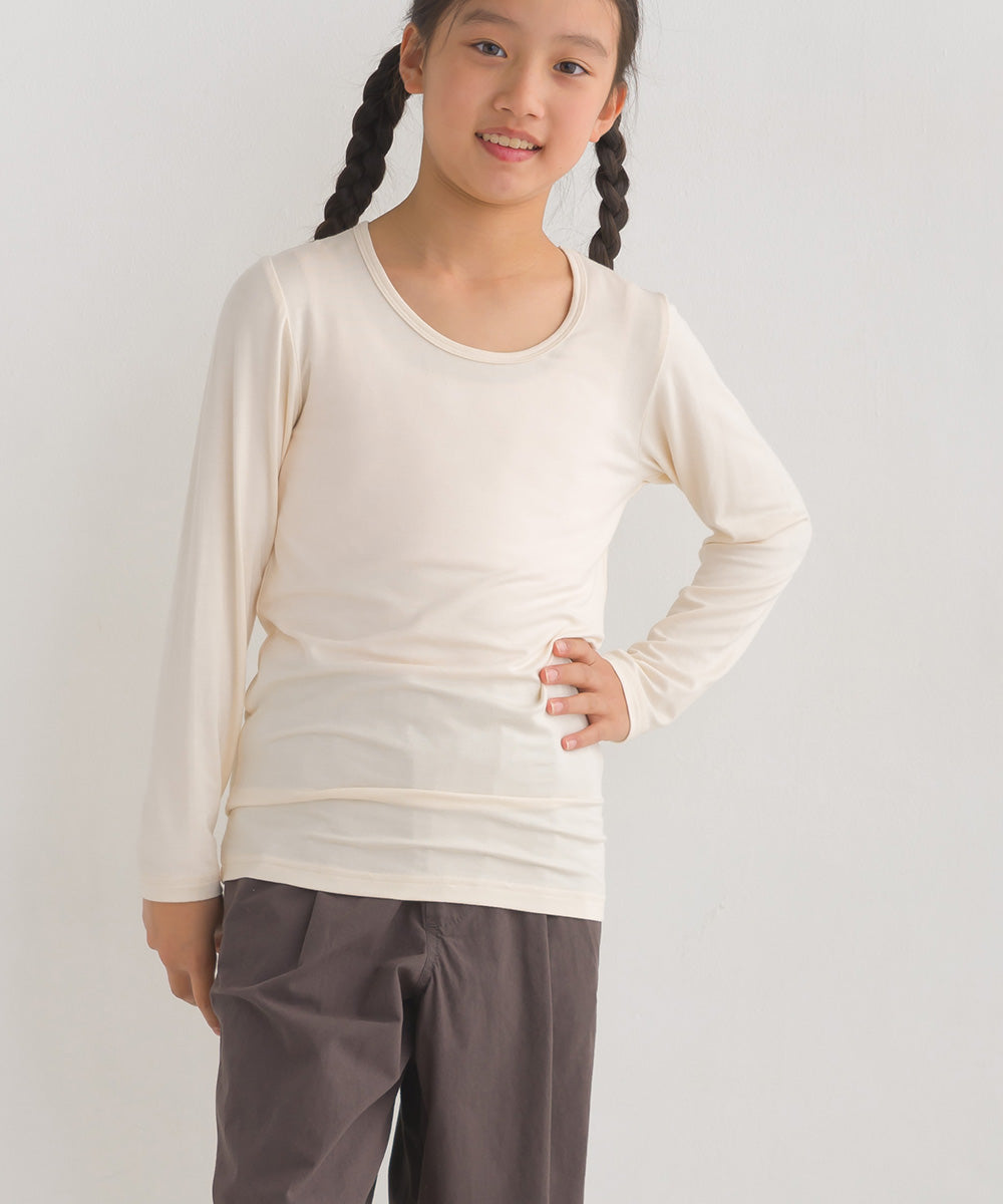 【OMNES】キッズ シルクタッチ長袖Tシャツ【1524-5520】