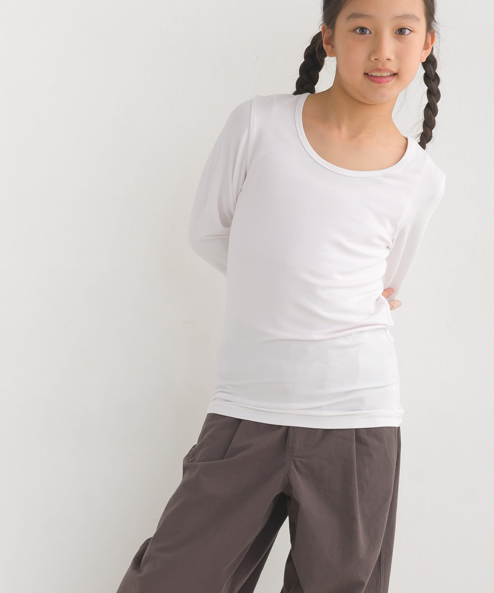【OMNES】キッズ シルクタッチ長袖Tシャツ【1524-5520】