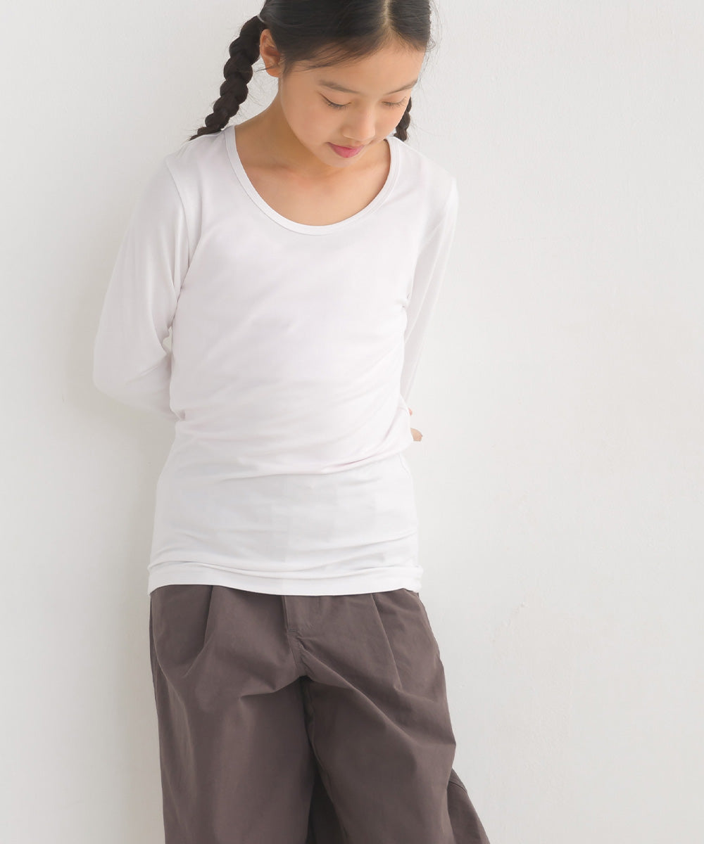 【OMNES】キッズ シルクタッチ長袖Tシャツ【1524-5520】