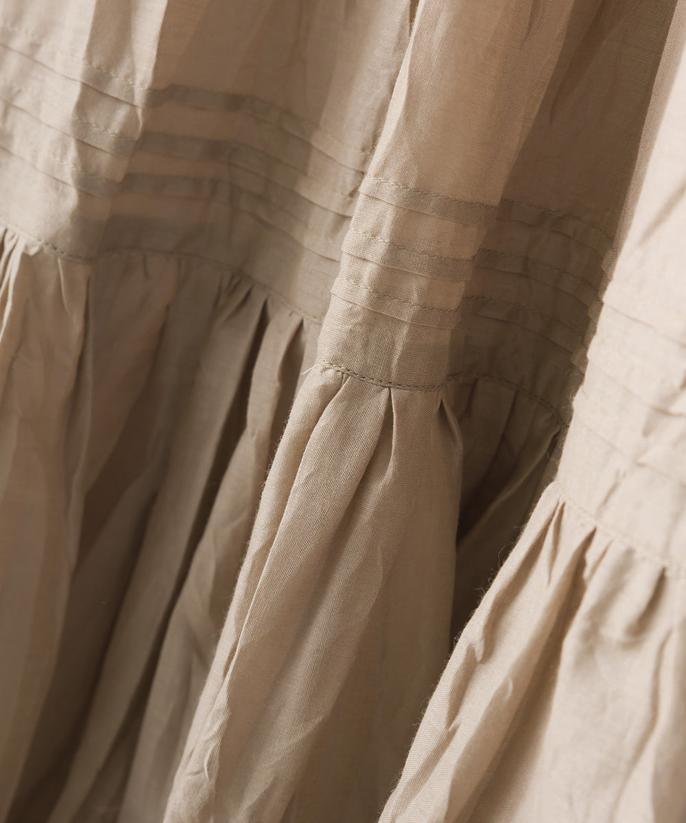 【OMNES】コットンボイルティアードロングスカート【1524-8058】