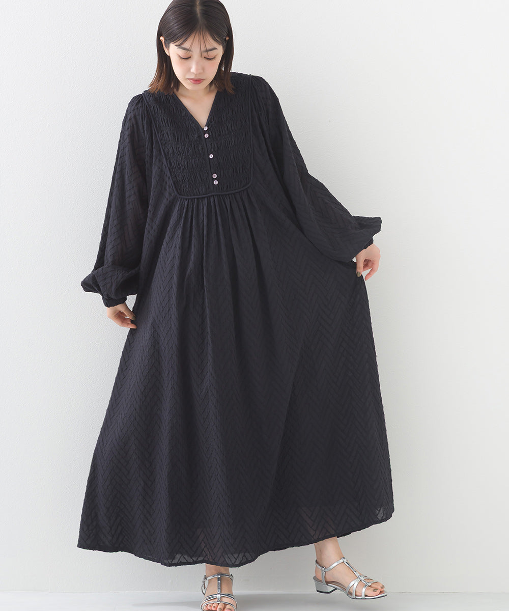 【OMNES】コットンドビーシャーリングワンピース【1525-9125】