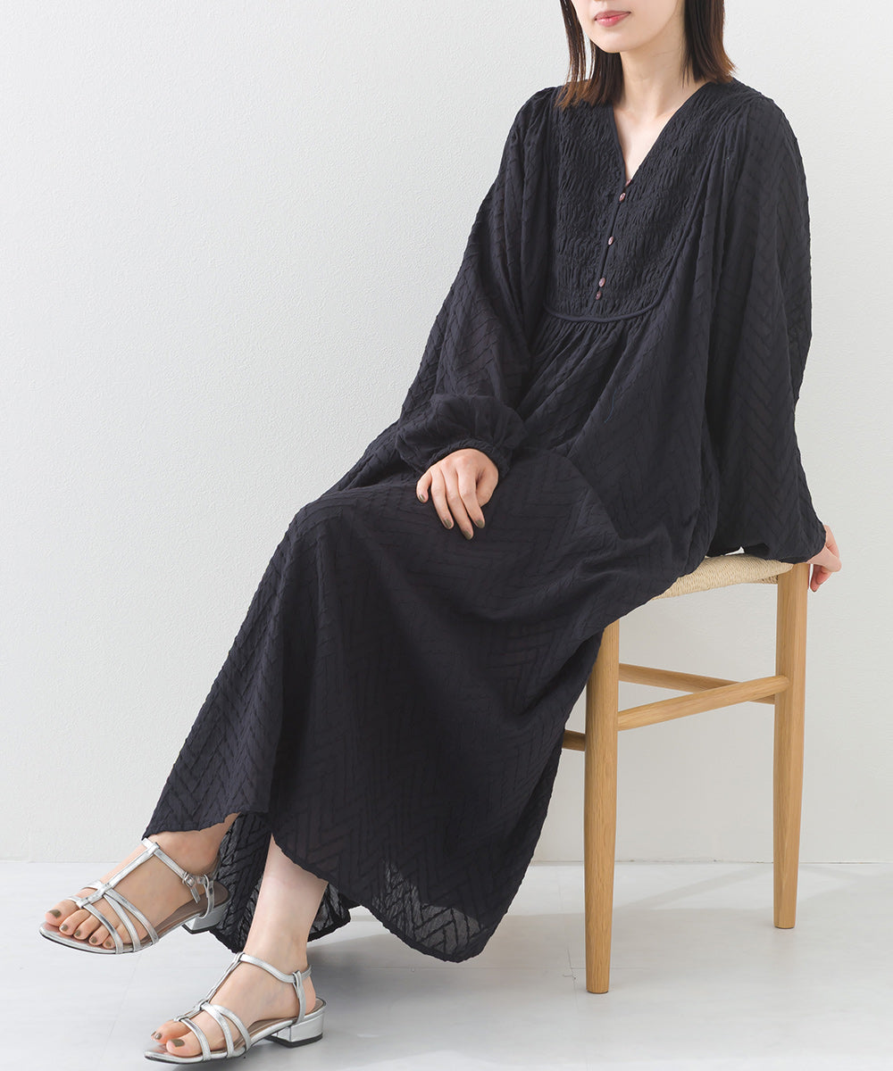 【OMNES】コットンドビーシャーリングワンピース【1525-9125】