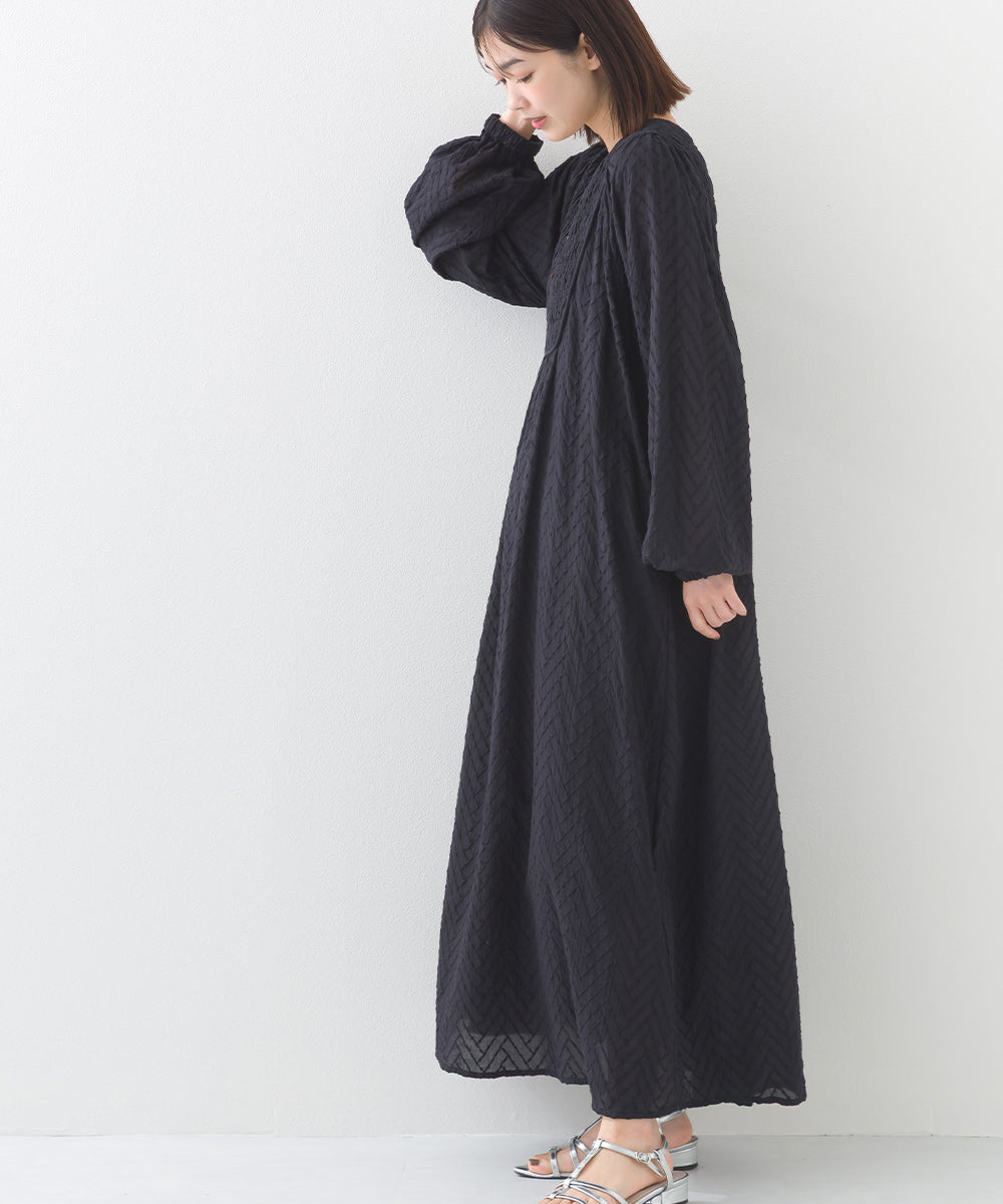 【OMNES】コットンドビーシャーリングワンピース【1525-9125】