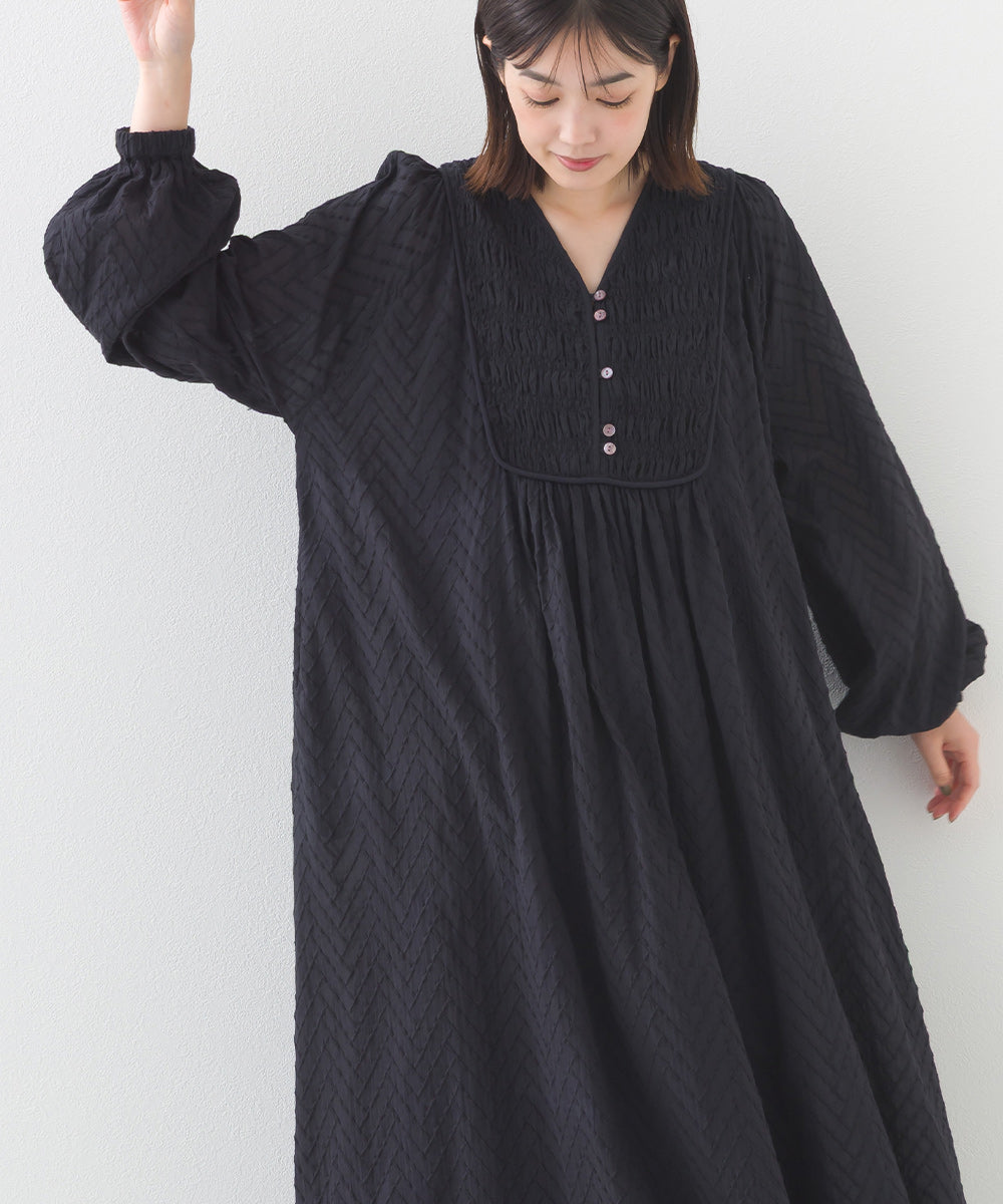 【OMNES】コットンドビーシャーリングワンピース【1525-9125】