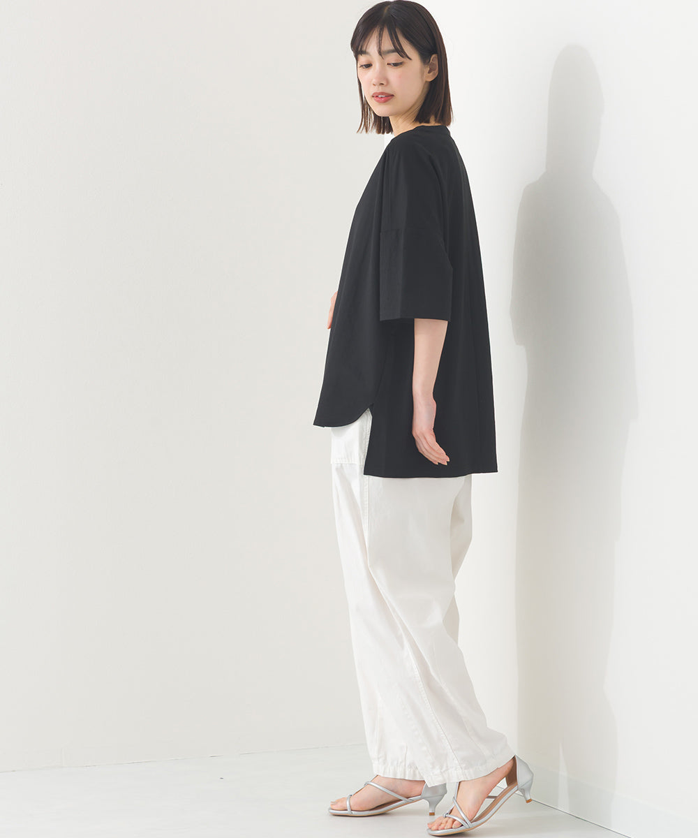 【OMNES】接触冷感 オーバーサイズ半袖プルオーバーTシャツ【252W427OMN006】