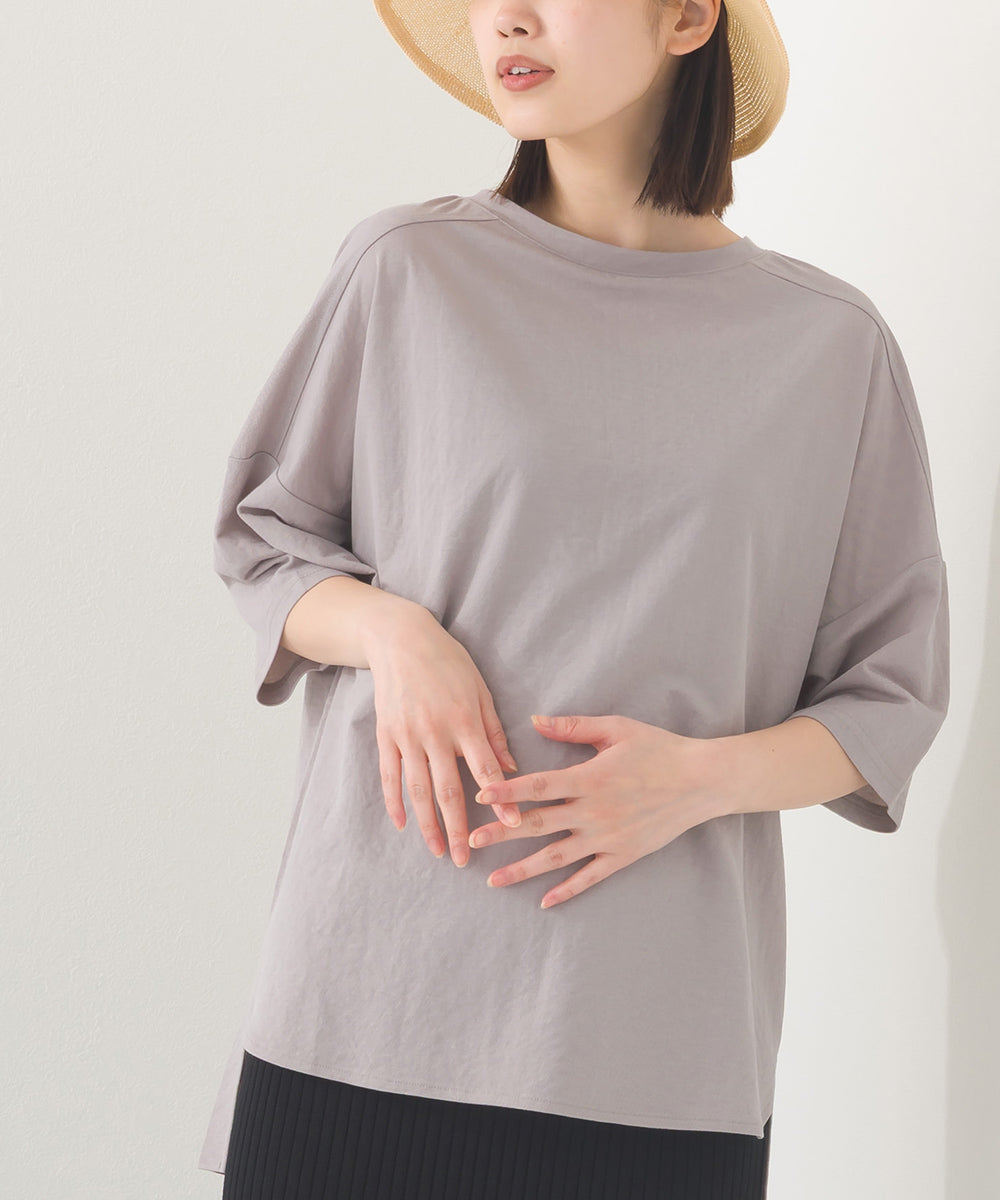 【OMNES】接触冷感 オーバーサイズ半袖プルオーバーTシャツ【252W427OMN006】