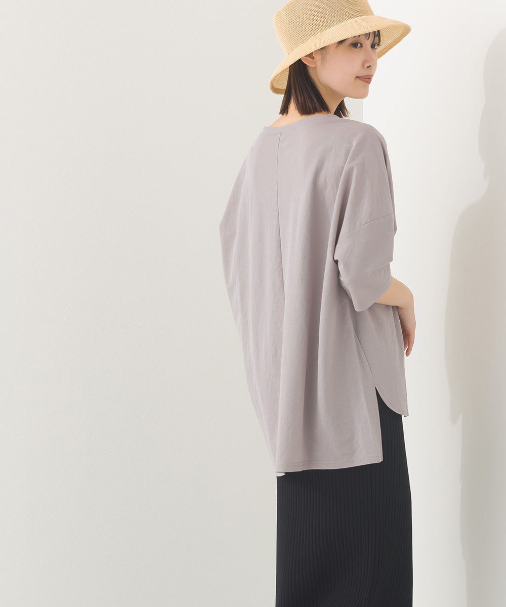 【OMNES】接触冷感 オーバーサイズ半袖プルオーバーTシャツ【252W427OMN006】