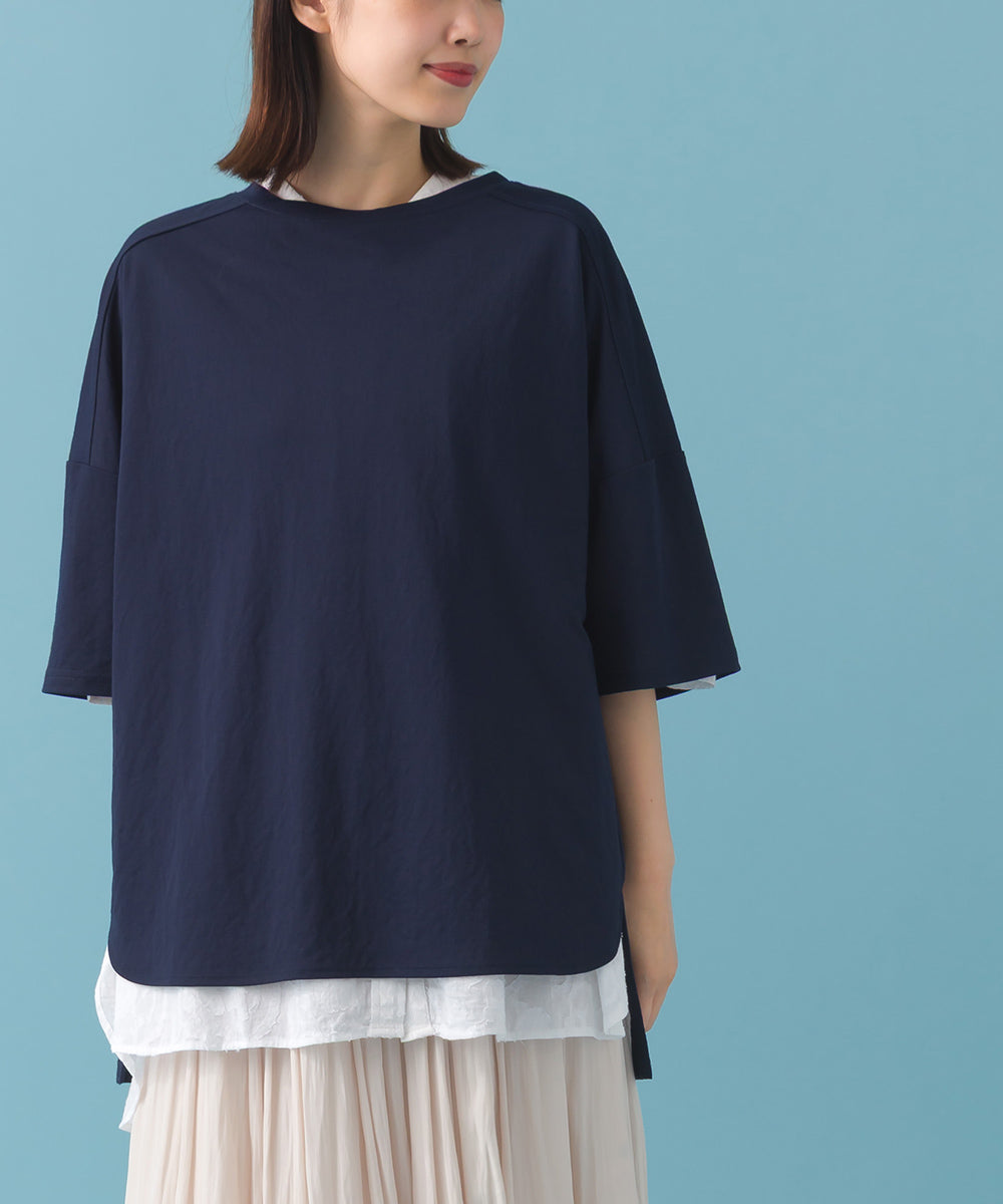 【OMNES】接触冷感 オーバーサイズ半袖プルオーバーTシャツ【252W427OMN006】