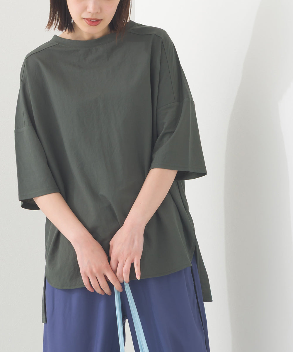 【OMNES】接触冷感 オーバーサイズ半袖プルオーバーTシャツ【252W427OMN006】
