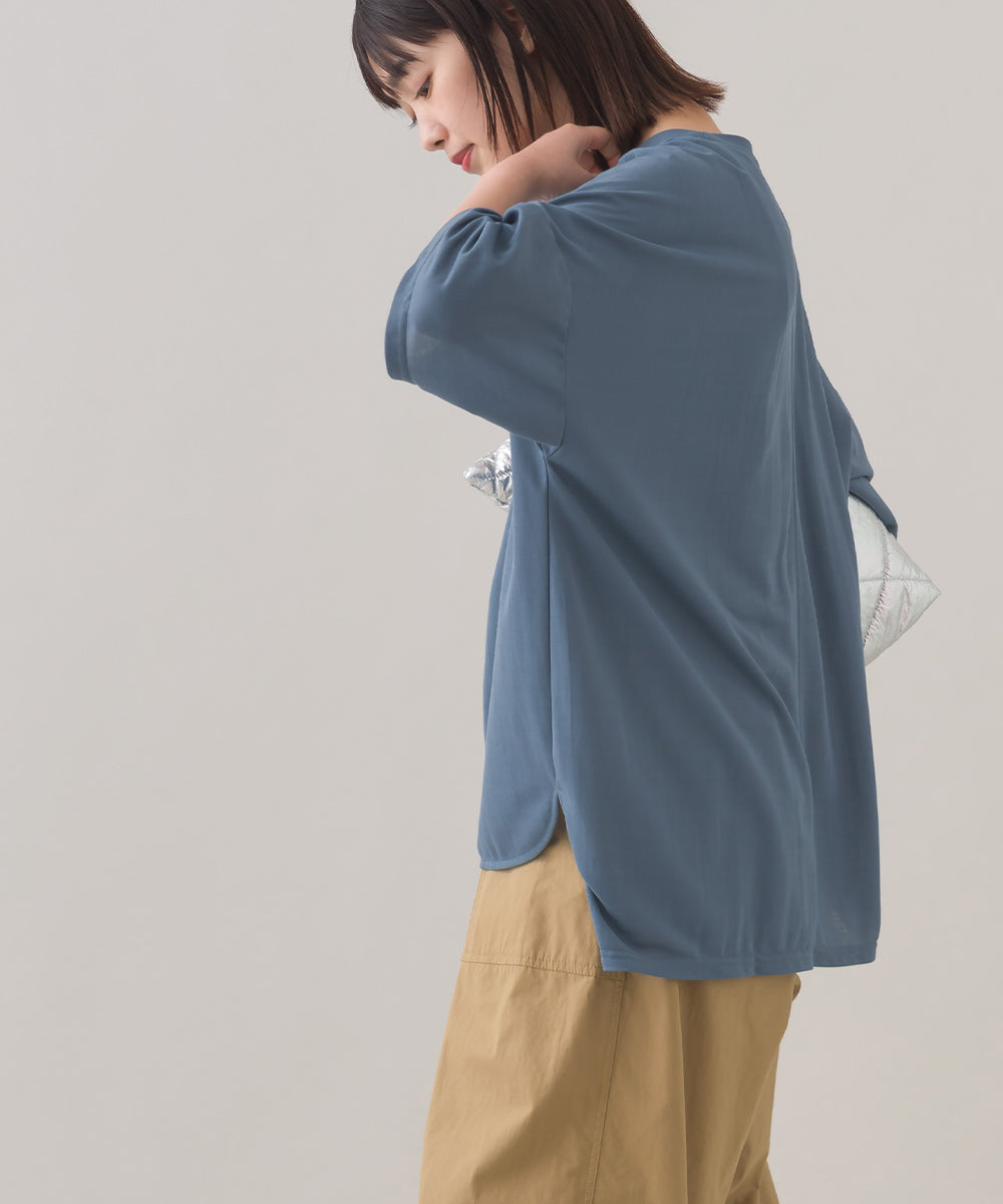 【OMNES】接触冷感 オーバーサイズ半袖プルオーバーTシャツ【252W427OMN006】