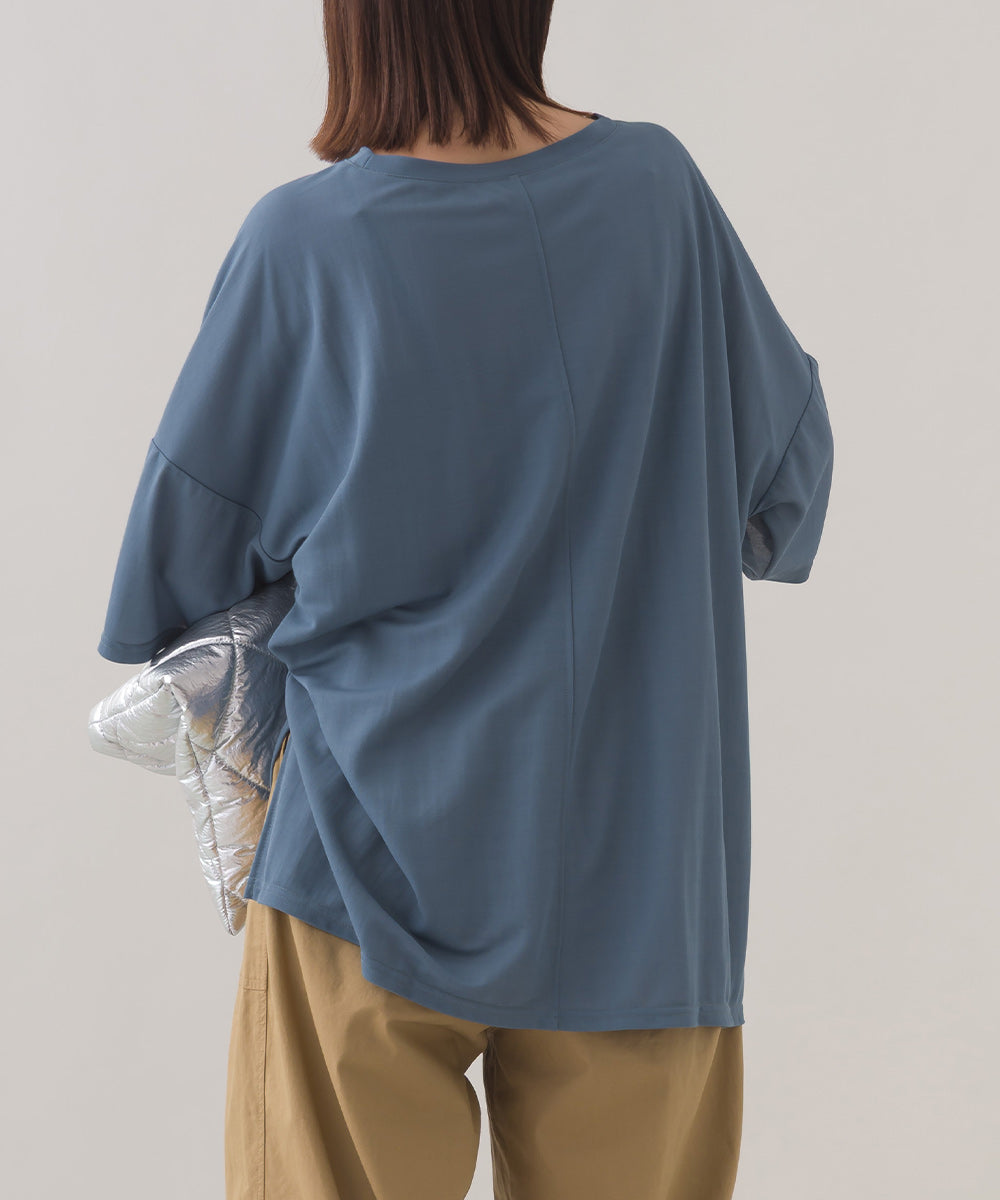 【OMNES】接触冷感 オーバーサイズ半袖プルオーバーTシャツ【252W427OMN006】