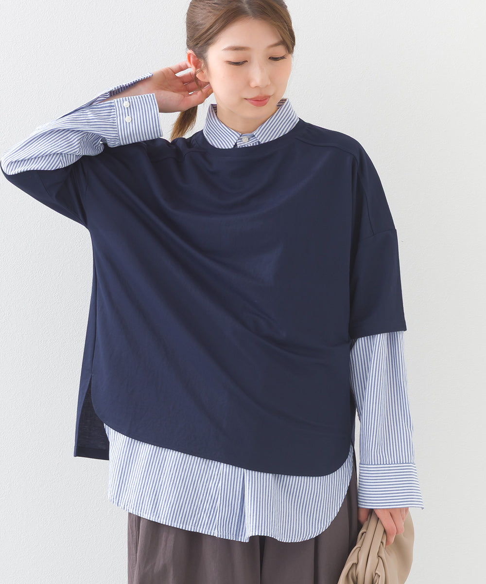 【OMNES】接触冷感 オーバーサイズ半袖プルオーバーTシャツ【252W427OMN006】