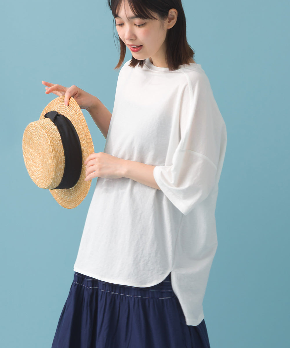【OMNES】接触冷感 オーバーサイズ半袖プルオーバーTシャツ【252W427OMN006】