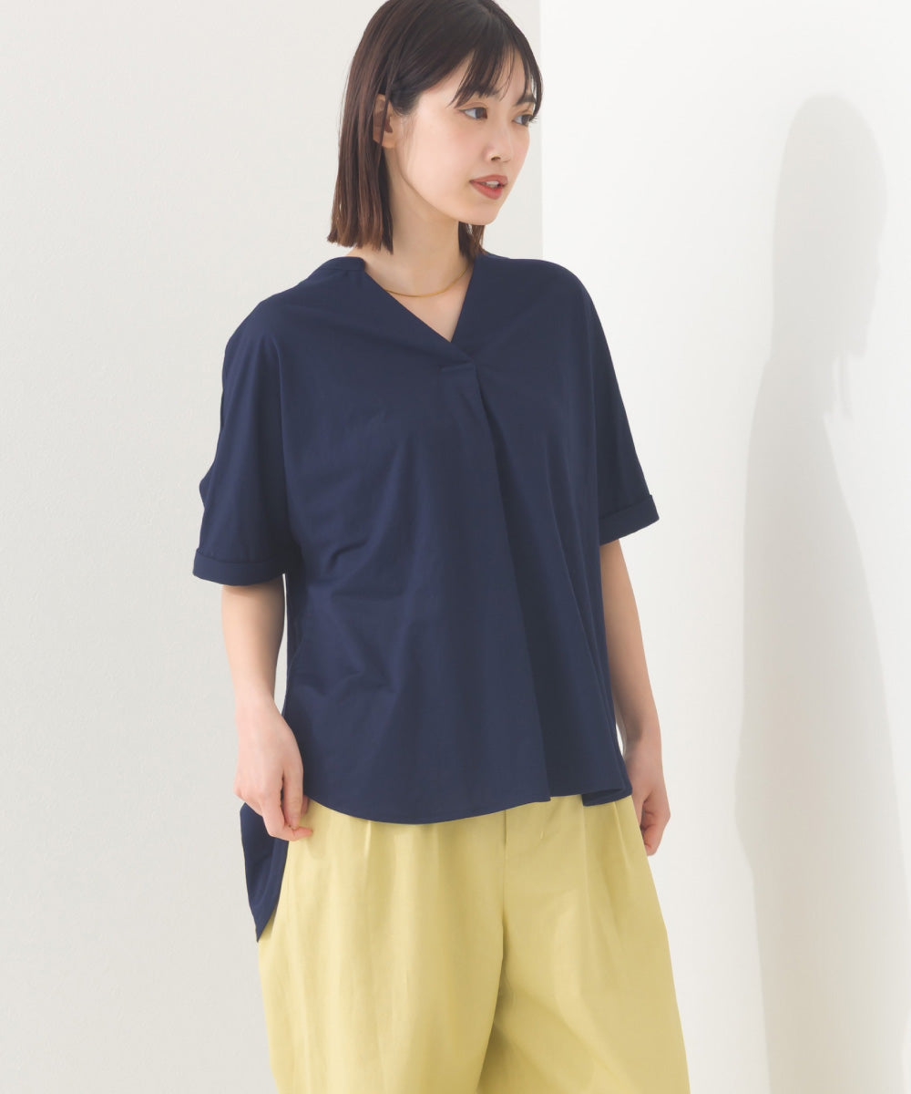 【OMNES】接触冷感 スキッパーブラウス【252W427OMN007】