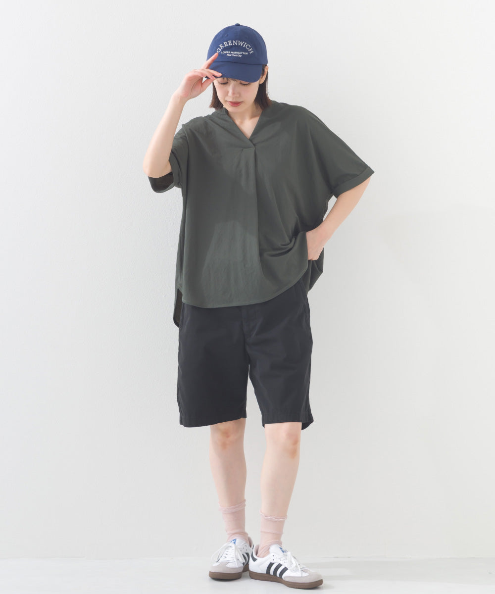 【OMNES】接触冷感 スキッパーブラウス【252W427OMN007】