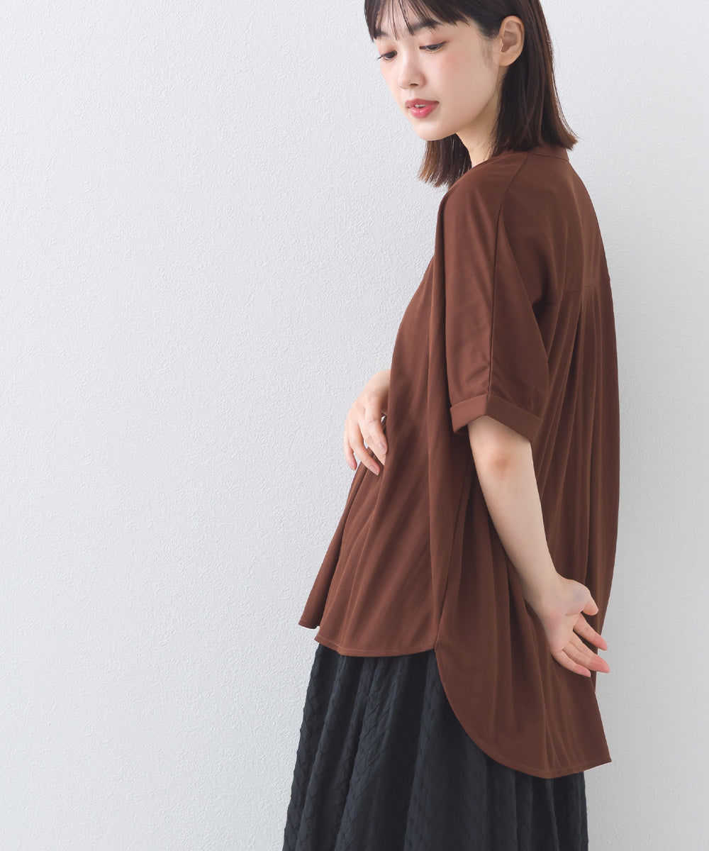 【OMNES】接触冷感 スキッパーブラウス【252W427OMN007】