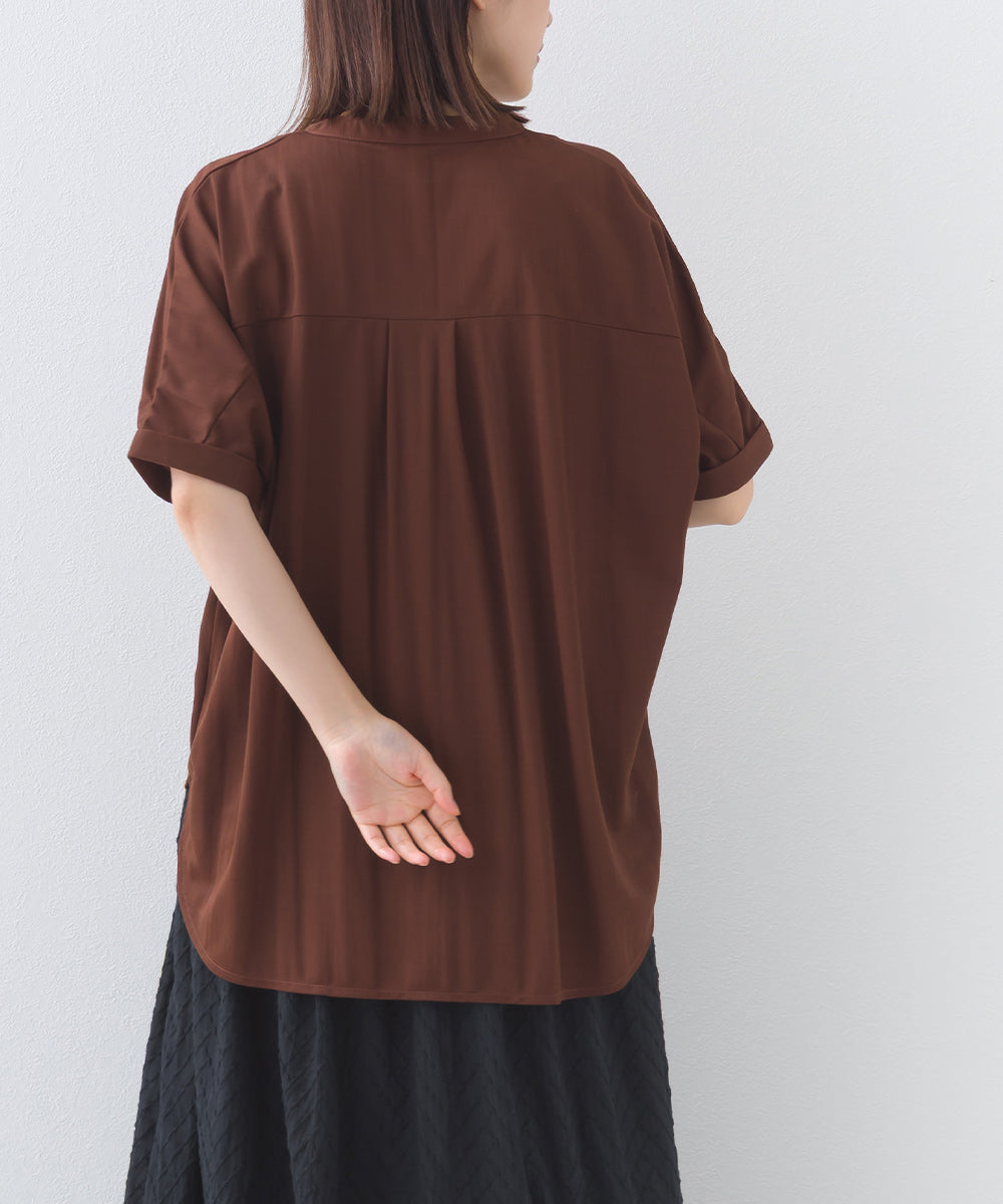 【OMNES】接触冷感 スキッパーブラウス【252W427OMN007】
