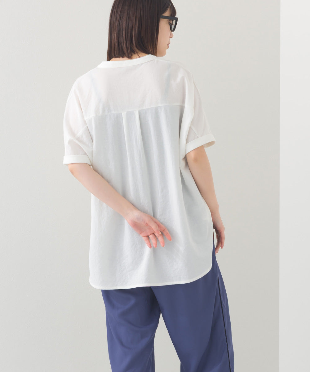 【OMNES】接触冷感 スキッパーブラウス【252W427OMN007】