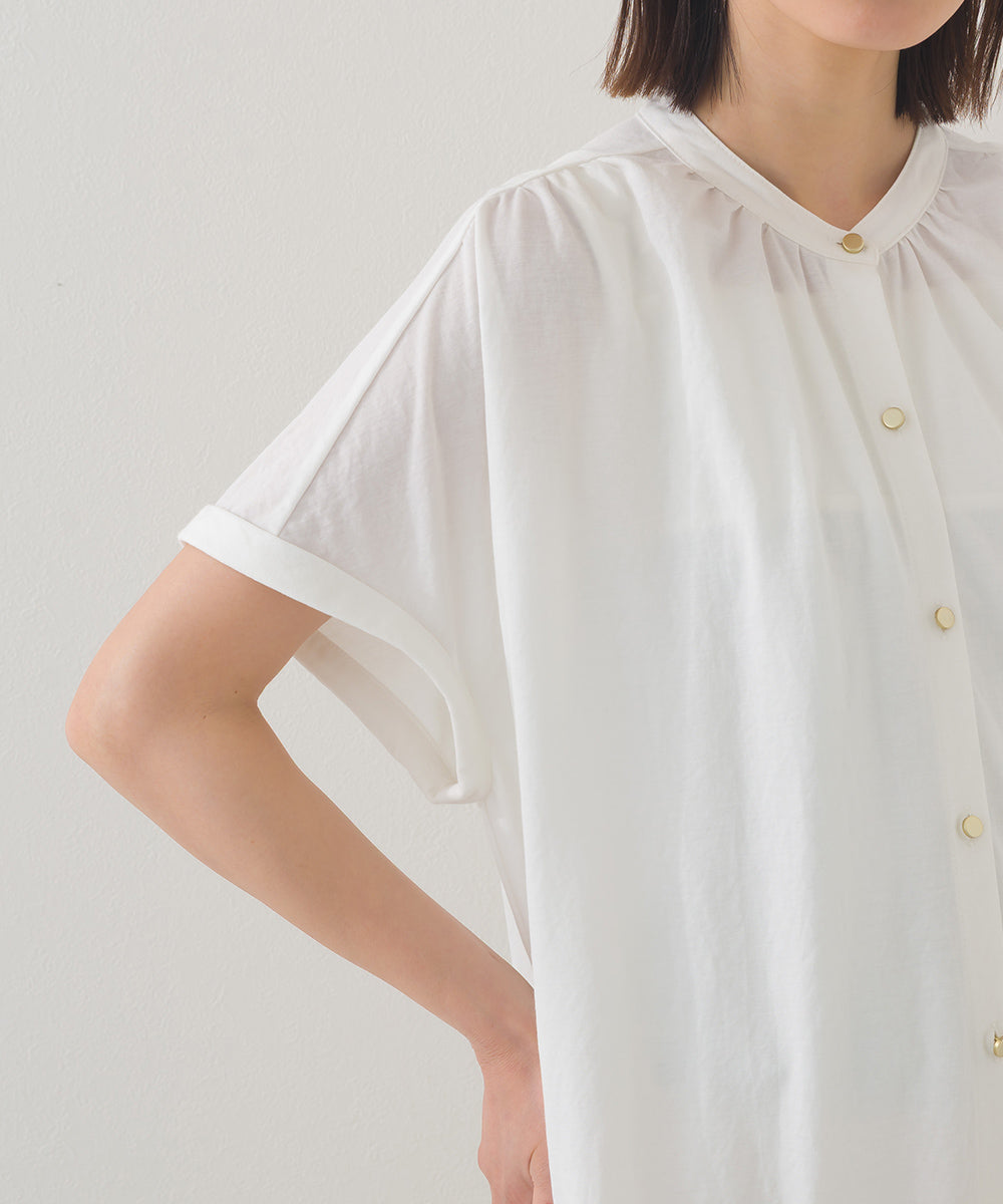 【OMNES】接触冷感 前開きシャツワンピース【252W427OMN008】