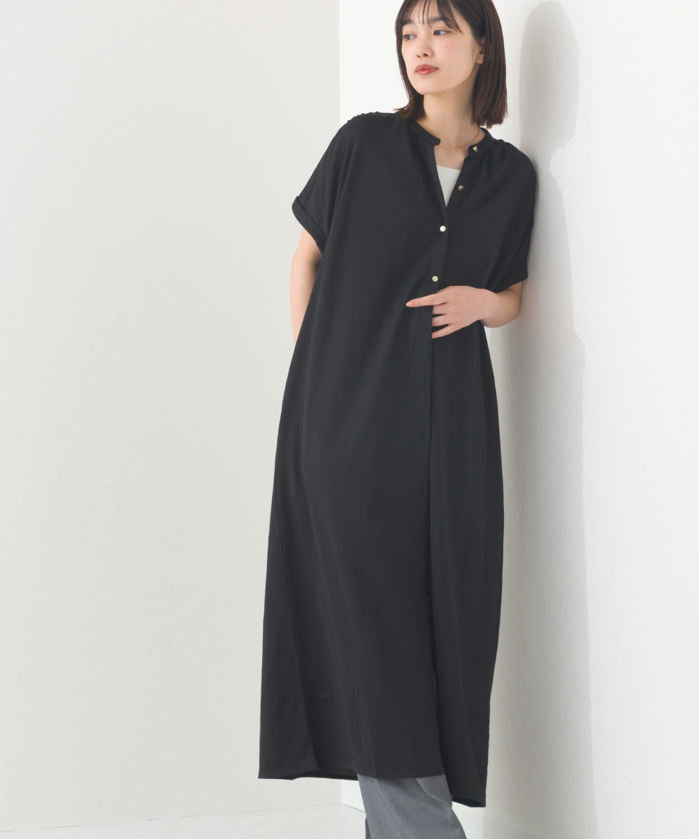 【OMNES】接触冷感 前開きシャツワンピース【252W427OMN008】