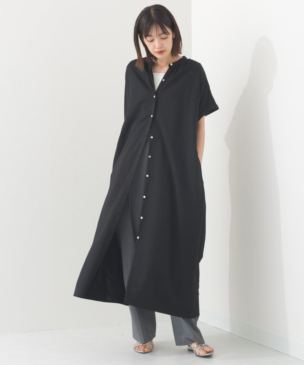 【OMNES】接触冷感 前開きシャツワンピース【252W427OMN008】