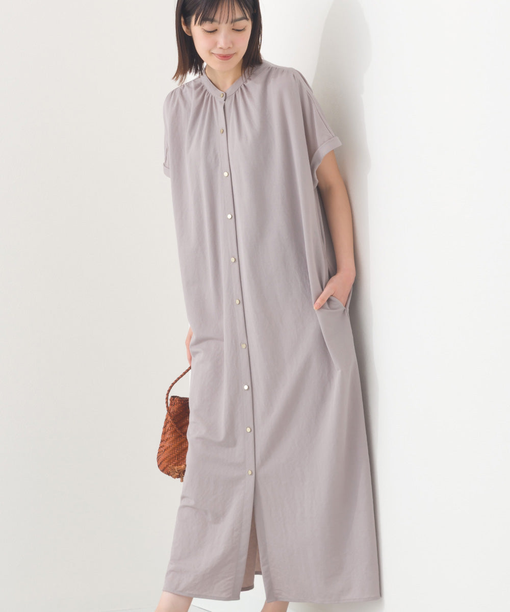 【OMNES】接触冷感 前開きシャツワンピース【252W427OMN008】