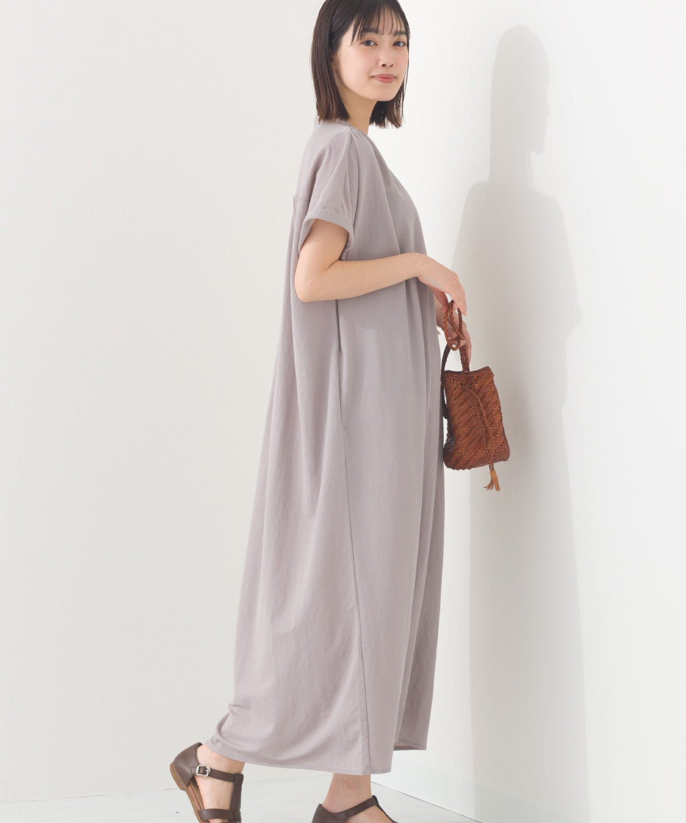 【OMNES】接触冷感 前開きシャツワンピース【252W427OMN008】