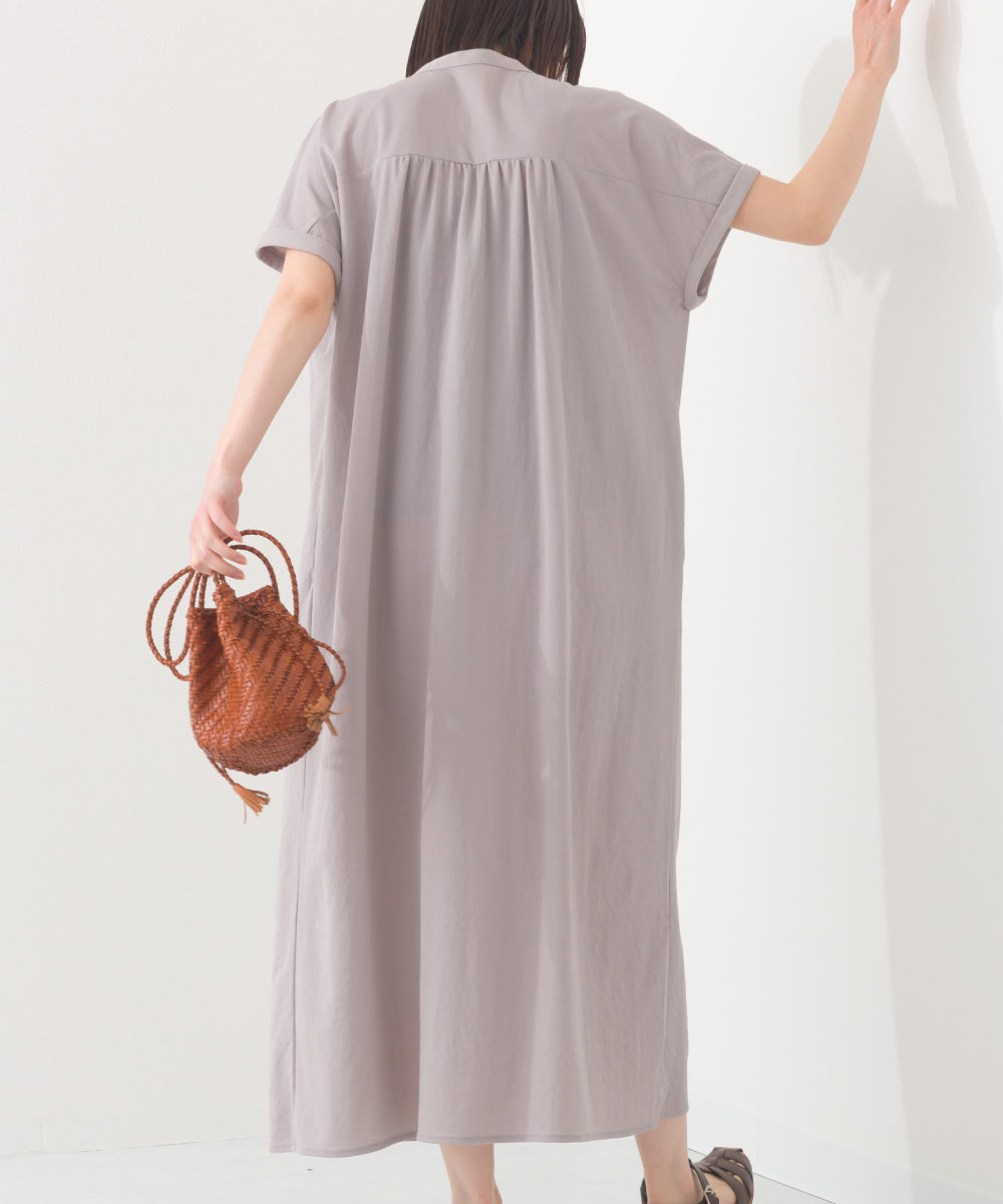 【OMNES】接触冷感 前開きシャツワンピース【252W427OMN008】