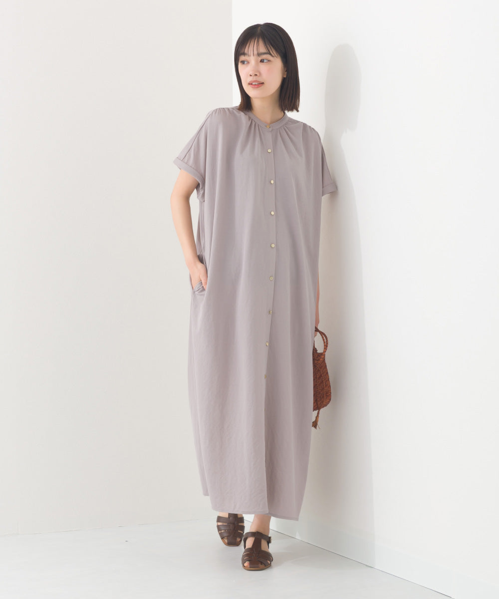 【OMNES】接触冷感 前開きシャツワンピース【252W427OMN008】