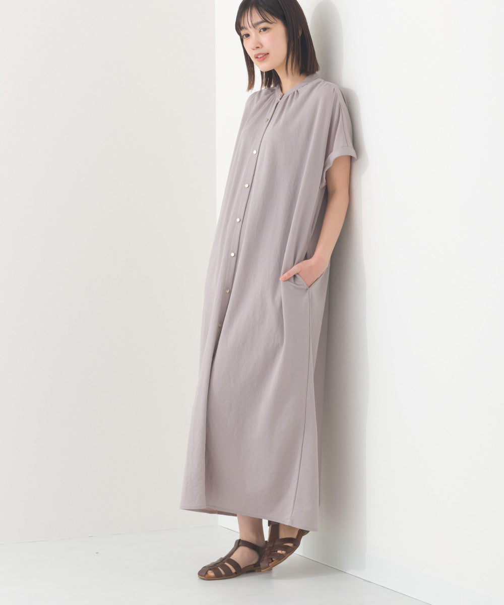 【OMNES】接触冷感 前開きシャツワンピース【252W427OMN008】