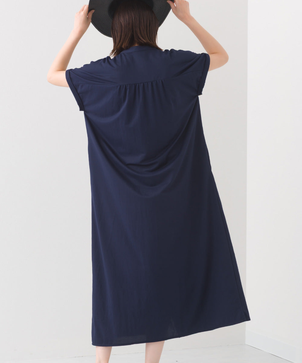 【OMNES】接触冷感 前開きシャツワンピース【252W427OMN008】