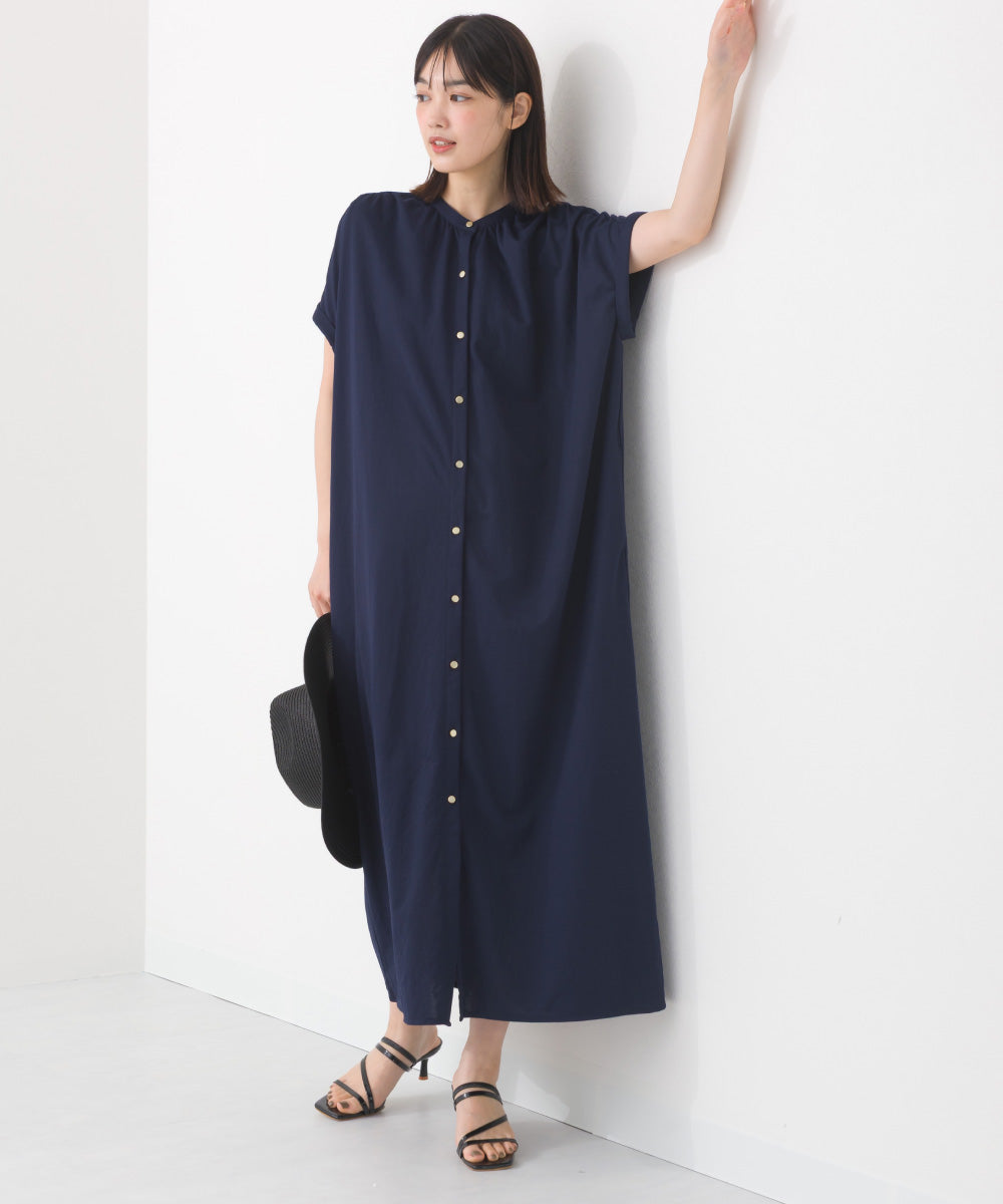 【OMNES】接触冷感 前開きシャツワンピース【252W427OMN008】